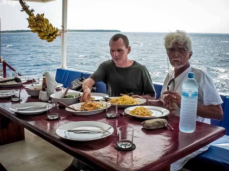 Lunchtime spread on the deck of NOAH
