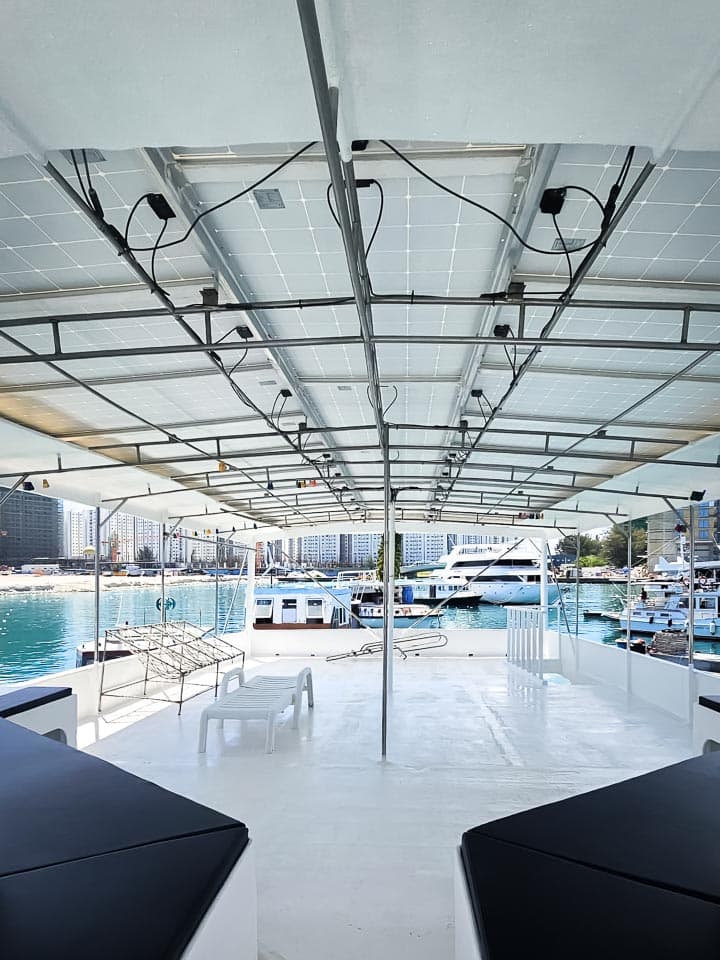 Large covered main deck of NOAH