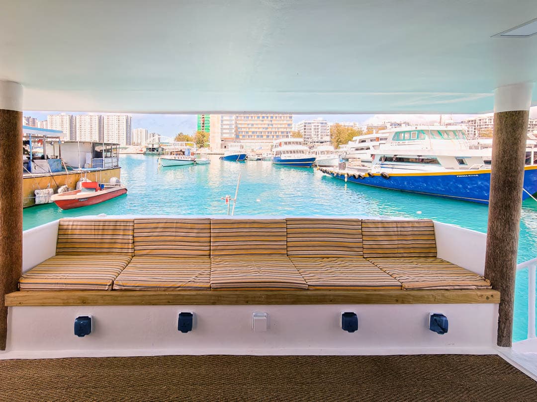View of the harbor from NOAH's covered deck