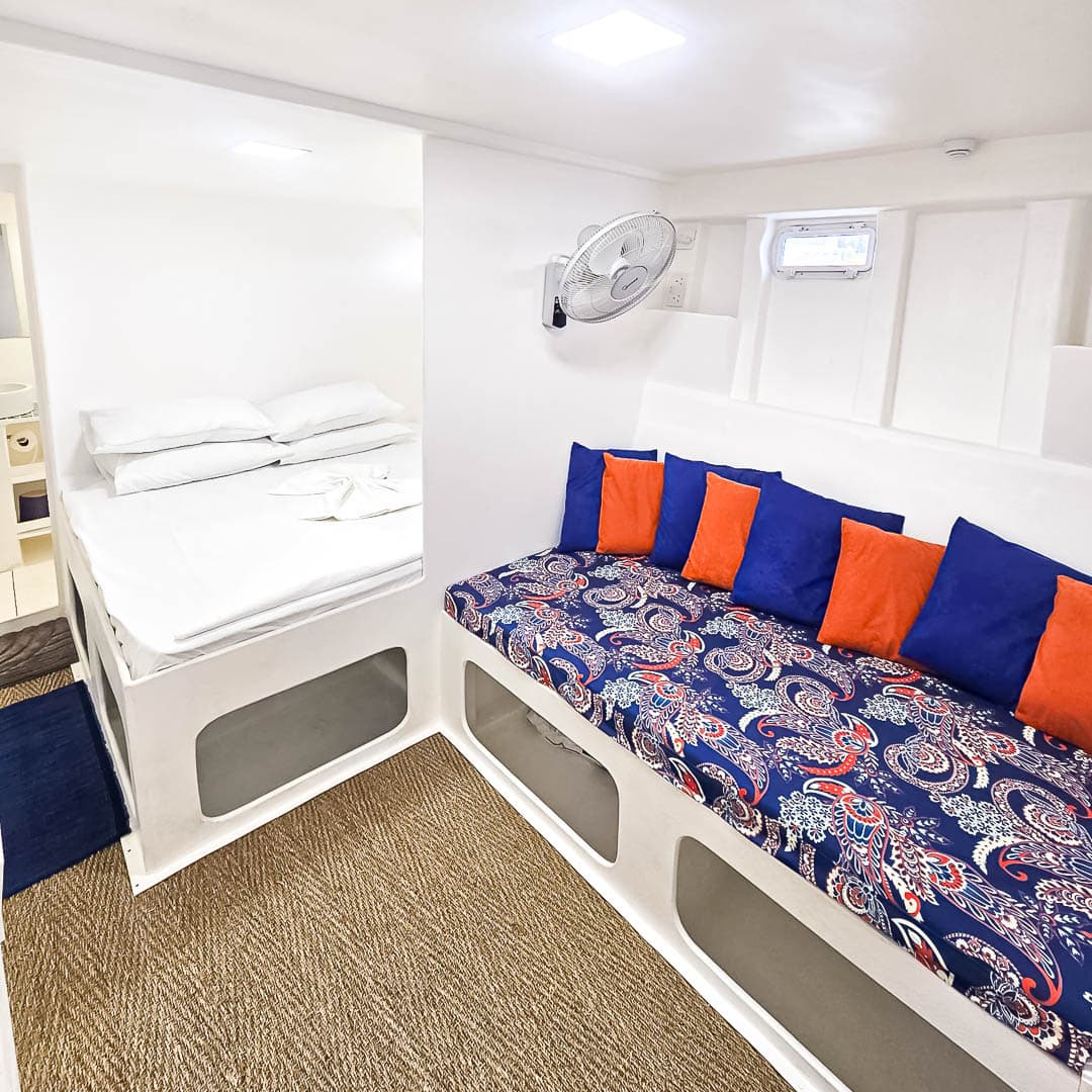 Bright cabin interior on board NOAH