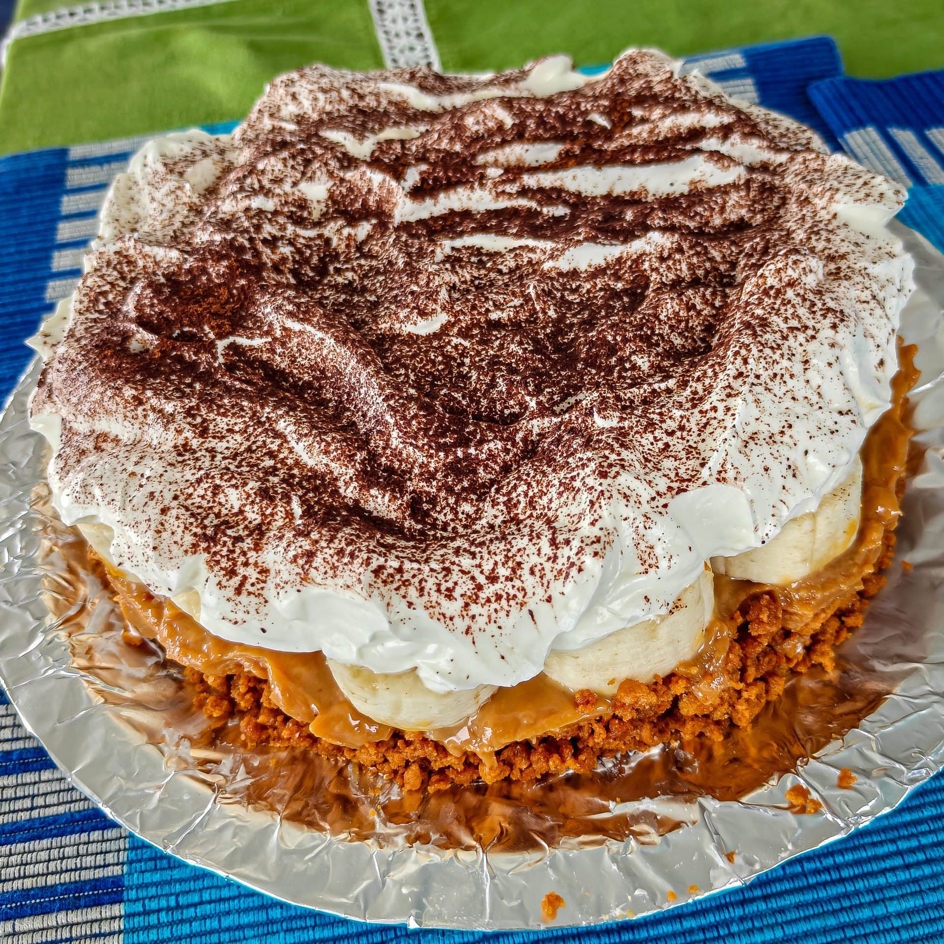 Banoffee pie dessert made on board